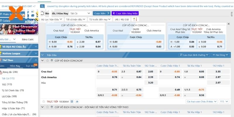 Các nhà cung cấp thể thao XIBET bậc nhất châu á