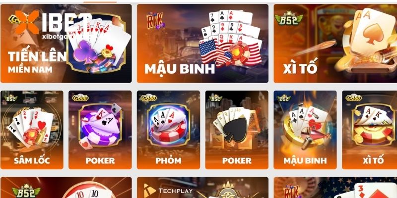 Top các dòng game bài XIBET cuốn hút nhất 
